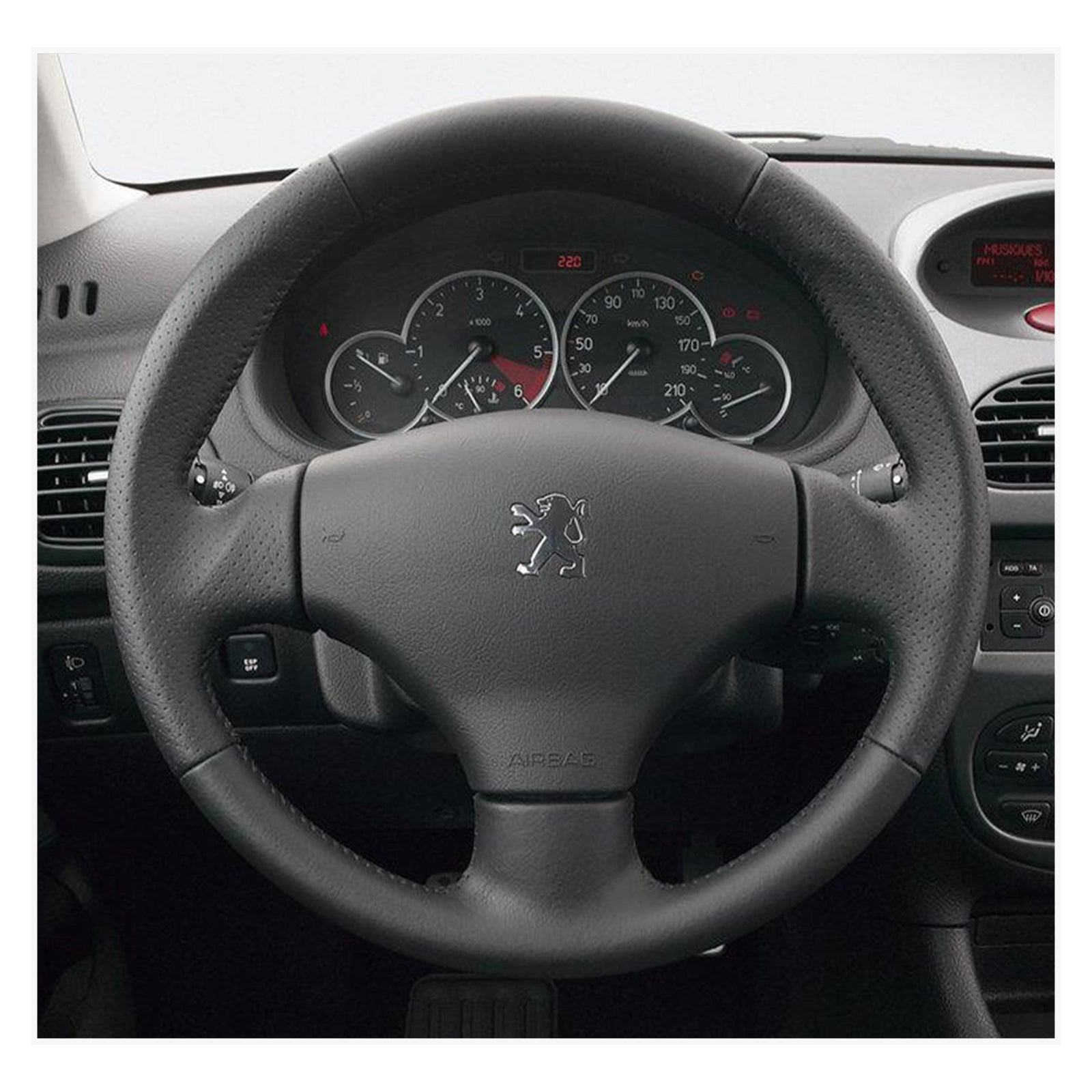 MEWANT steering wheel cover for Peugeot 206 2001-2009 / 206 CC 2001-2007 / 206 SW 2002-2007