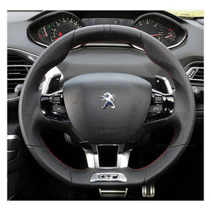 MEWANT steering wheel cover for Peugeot 208 (GTi/GT Line/GT) 2013-2019 / 308 (GT/GTi/GT Line) 2014-2021 / 308 SW (GT/GT Line) 2015-2021 / 2008 (GT Line) 2015-2019