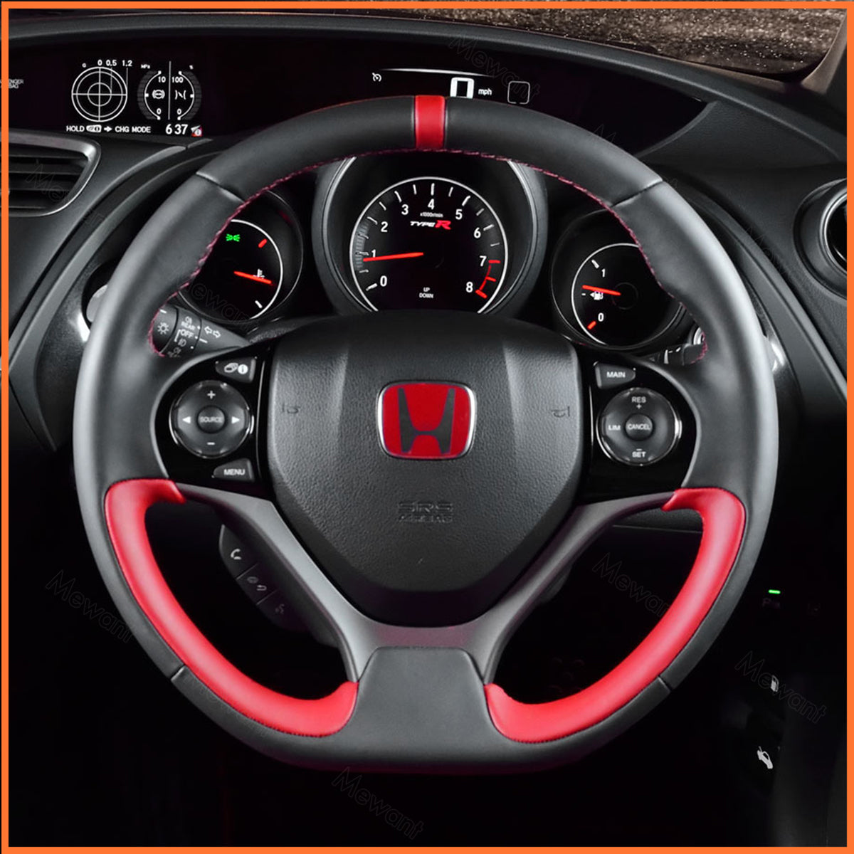MEWANT Lenkradbezug für Honda Civic 9  (Type R) 2012-2017