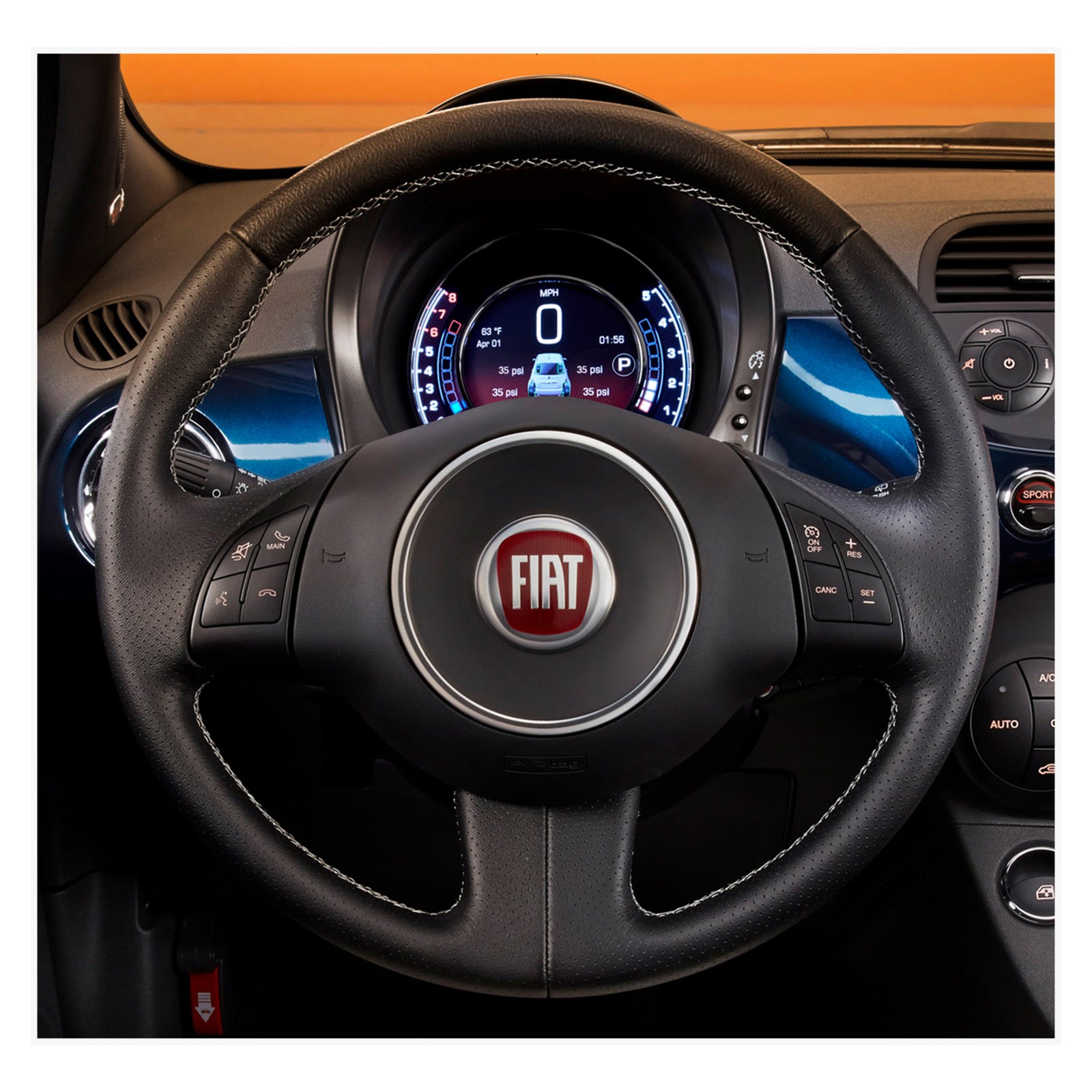MEWANT Lenkradbezug für Fiat 500 2007-2015 / Fiat 500e 2014-2018 / Fiat 500C 2014-2017