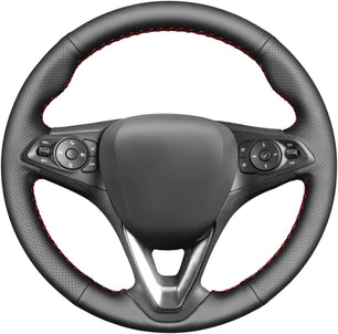 MEWANT Lenkradbezug für Opel Astra (K) / Corsa (E) / Crossland X/Grandland X/Insignia (CT) B/Karl/Zafira (C) Lenkradhülle aus Kunstleder Mikrofaser Leder per Hand Nähen