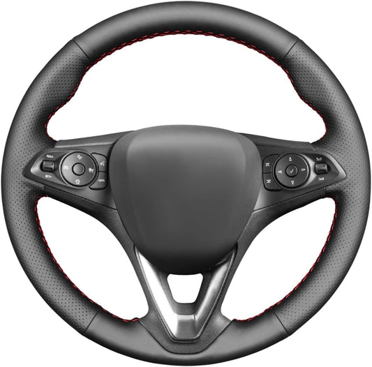 MEWANT Lenkradbezug für Opel Astra (K) / Corsa (E) / Crossland X/Grandland X/Insignia (CT) B/Karl/Zafira (C) Lenkradhülle aus Kunstleder Mikrofaser Leder per Hand Nähen