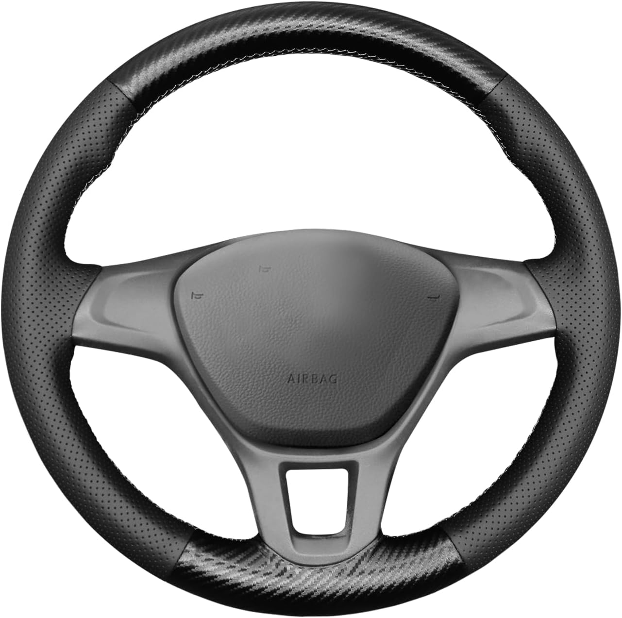 MEWANT Lenkradbezug für VW Amarok / T6 California / T6 Caravelle / T6 Kombi / T6 Multivan / T6 Transporter per Hand Nähen Lenkradschoner