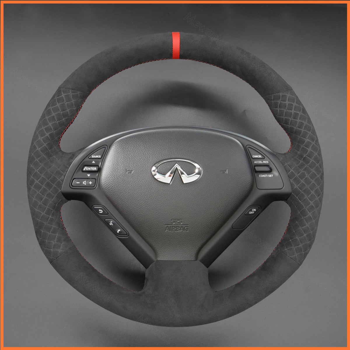 MEWANT Lenkradbezug für Infiniti G37 2008-2013 / EX EX30 EX35 EX37 2009-2013 / Q60 2014-2015 / QX50 2015-2017 for Nissan Skyline 2006-2014