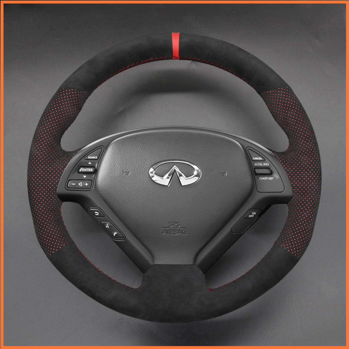 MEWANT Lenkradbezug für Infiniti G37 2008-2013 / EX EX30 EX35 EX37 2009-2013 / Q60 2014-2015 / QX50 2015-2017 for Nissan Skyline 2006-2014