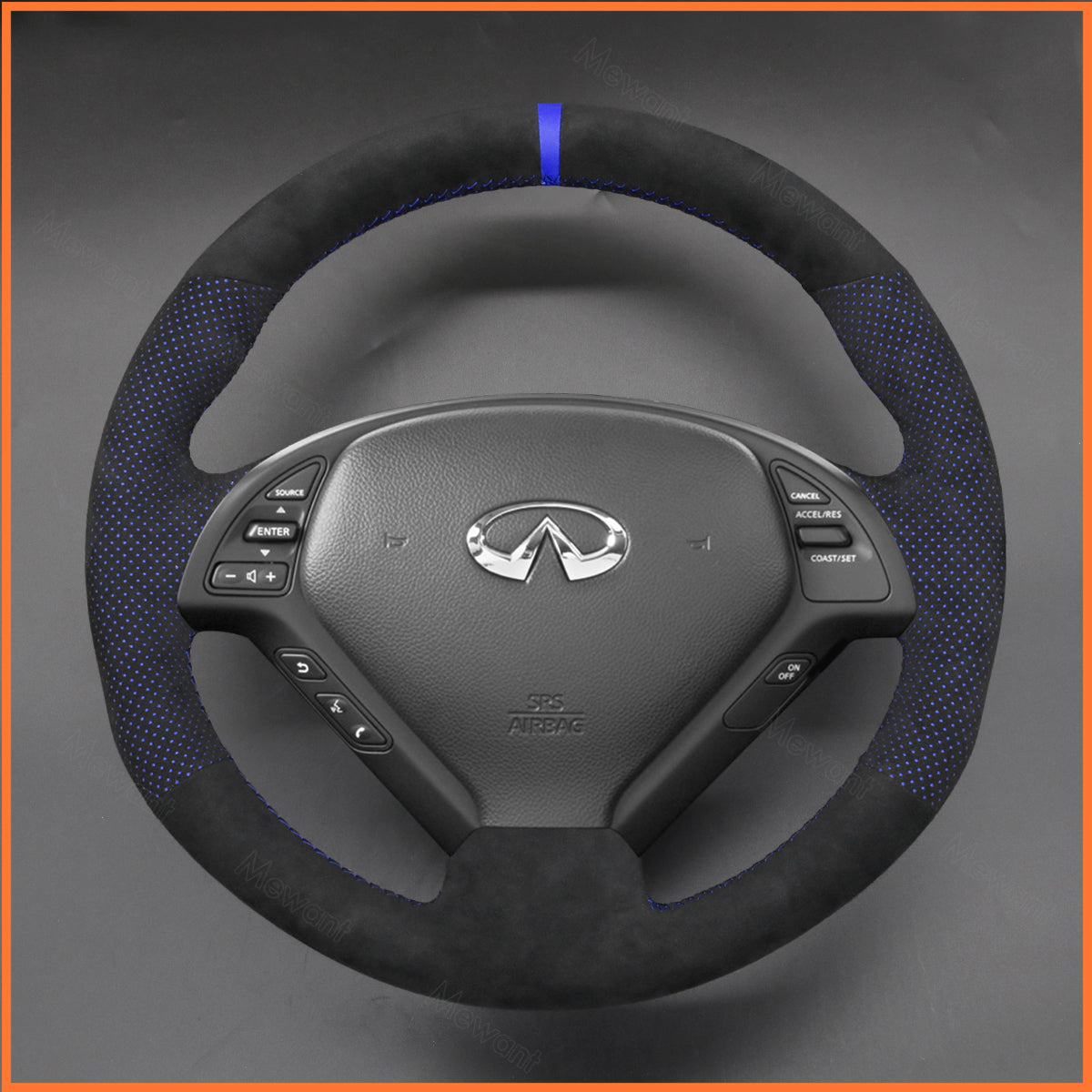 MEWANT Lenkradbezug für Infiniti G37 2008-2013 / EX EX30 EX35 EX37 2009-2013 / Q60 2014-2015 / QX50 2015-2017 for Nissan Skyline 2006-2014