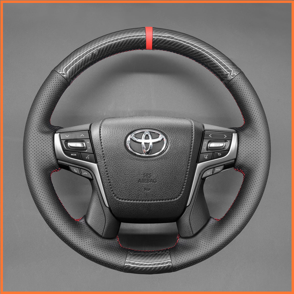 MEWANT Lenkradbezug für Toyota Land Cruiser 200 Series (J200) 2015-2021 / Land Cruiser 150 Series (J150) 2017-2024