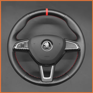 MEWANT Lenkradbezug für Skoda Citigo 2013-2019 / Fabia / Karoq / Roomster / Rapid 2012-2019 / Kodiaq 2016-2019