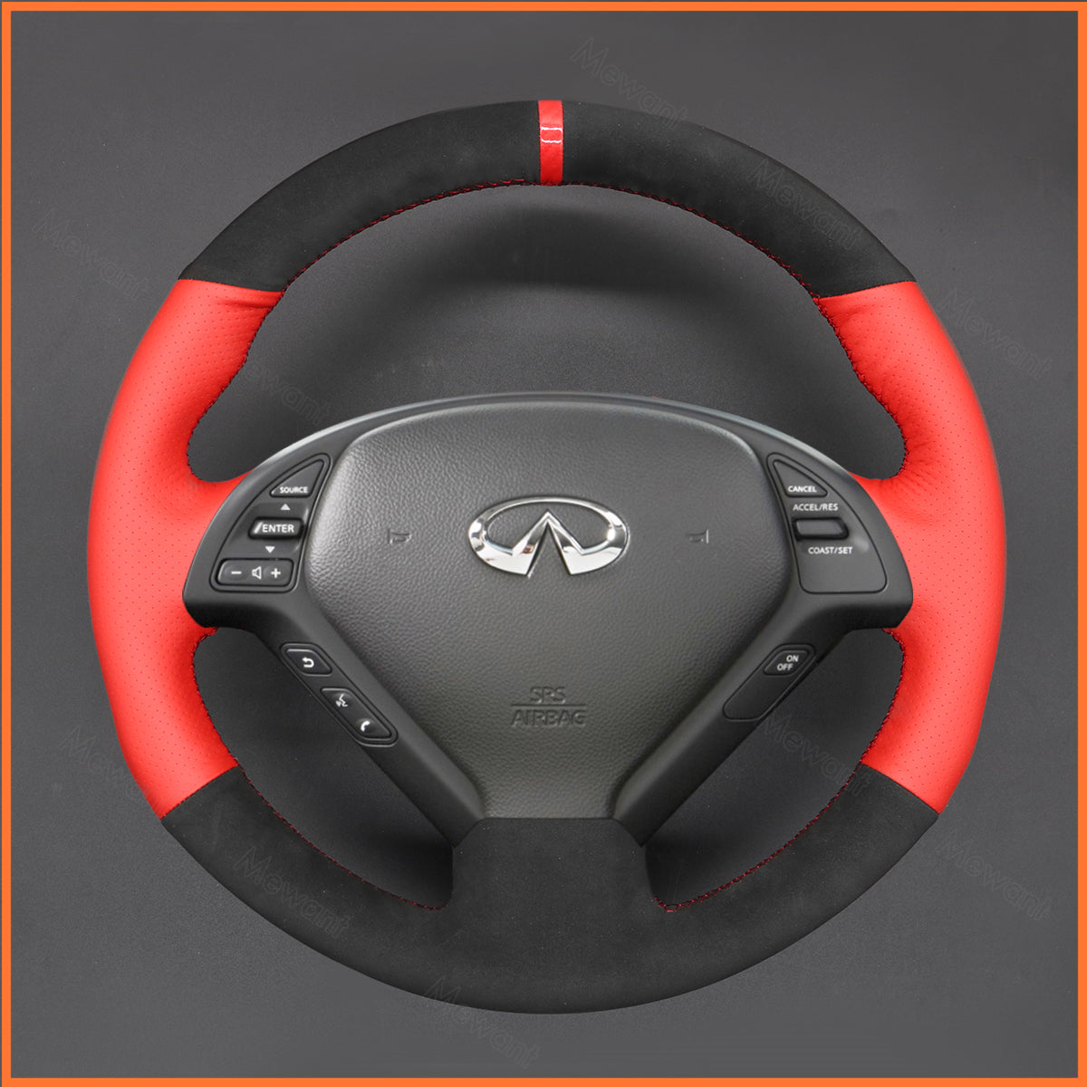 MEWANT Lenkradbezug für Infiniti G37 2008-2013 / EX EX30 EX35 EX37 2009-2013 / Q60 2014-2015 / QX50 2015-2017 for Nissan Skyline 2006-2014