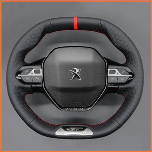 MEWANT Steering Wheel Cover for Peugeot 208 308 GT 308 SW 2008 GT/GT Line 2020-2022 / 508GT 508SW 5008 / Rifter (GT/GT Line) 2018-2022