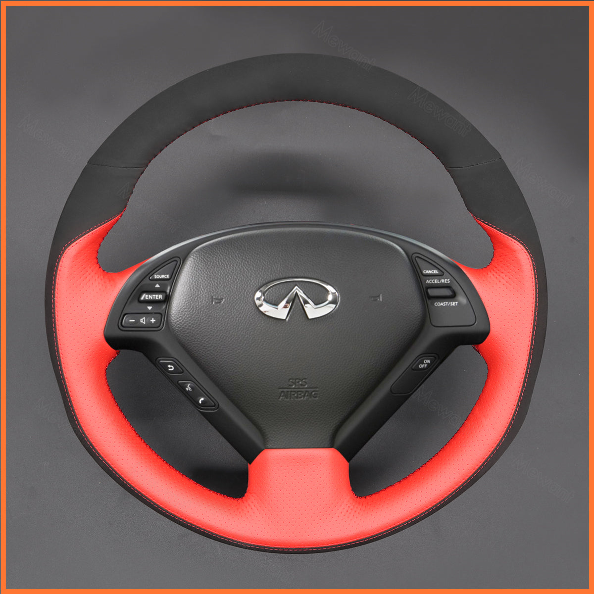MEWANT Lenkradbezug für Infiniti G37 2008-2013 / EX EX30 EX35 EX37 2009-2013 / Q60 2014-2015 / QX50 2015-2017 for Nissan Skyline 2006-2014