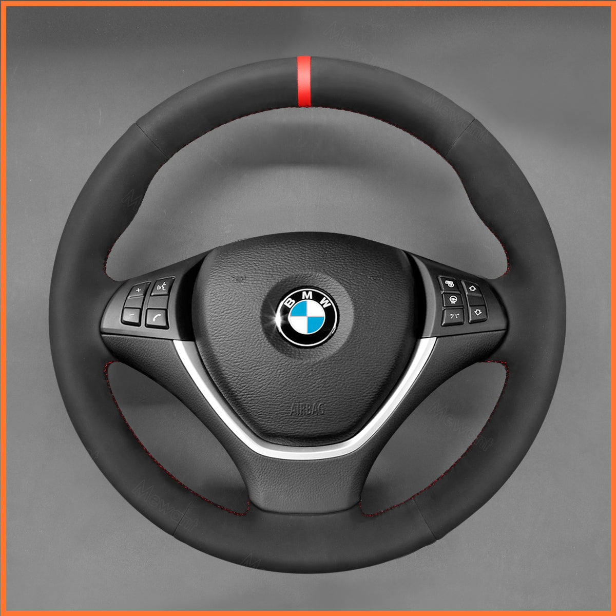 MEWANT Lenkradbezug für BMW X5 E70 2006-2013 / X6 E71 2008-2014 / X6 E72 (ActiveHybrid X6) 2009-2010