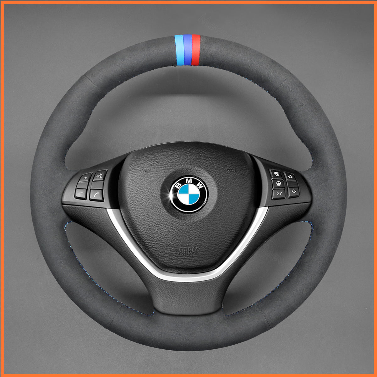 MEWANT Lenkradbezug für BMW X5 E70 2006-2013 / X6 E71 2008-2014 / X6 E72 (ActiveHybrid X6) 2009-2010