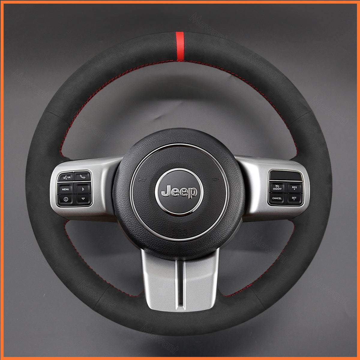 MEWANT Lenkradbezug für Jeep Cherokee IV(KK) / Grand Cherokee IV(WK2) / Compass I(MK49) / Patriot / Wrangler (JK)