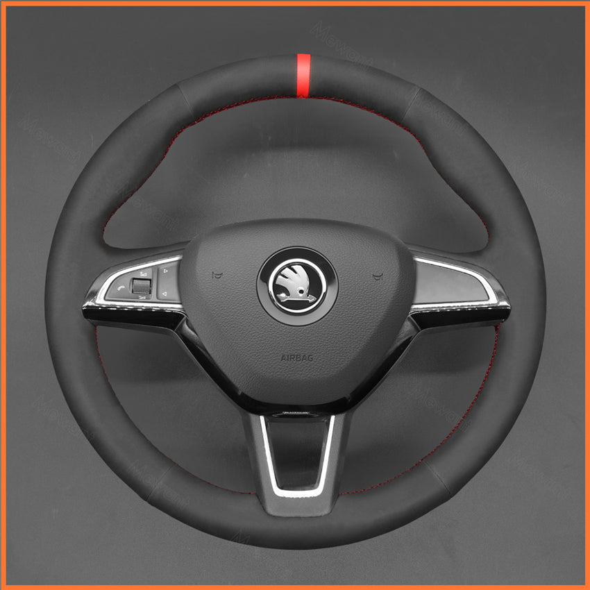 MEWANT Lenkradbezug für Skoda Citigo 2013-2019 / Fabia / Karoq / Roomster / Rapid 2012-2019 / Kodiaq 2016-2019