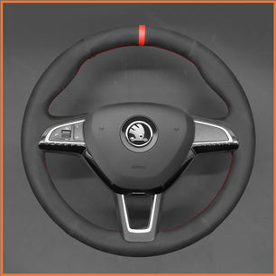MEWANT Lenkradbezug für Skoda Citigo 2013-2019 / Fabia / Karoq / Roomster / Rapid 2012-2019 / Kodiaq 2016-2019