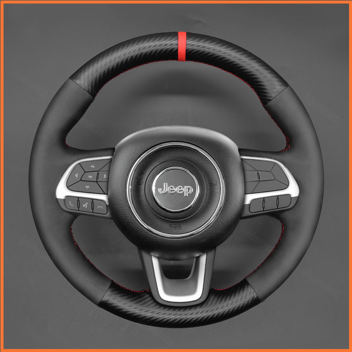 MEWANT Lenkradbezug für Jeep Compass II(MP) 2017-2021 / Renegade (BU) 2014-2023