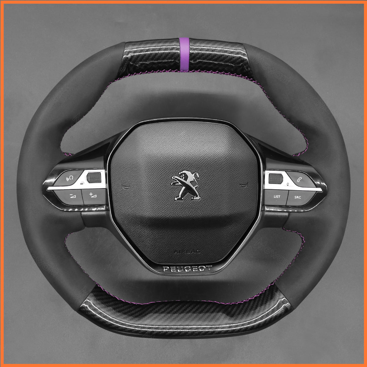 MEWANT steering wheel cover for Peugeot 208 308 (SW) 2008 3008 508 508 SW 5008 Partner Rifter