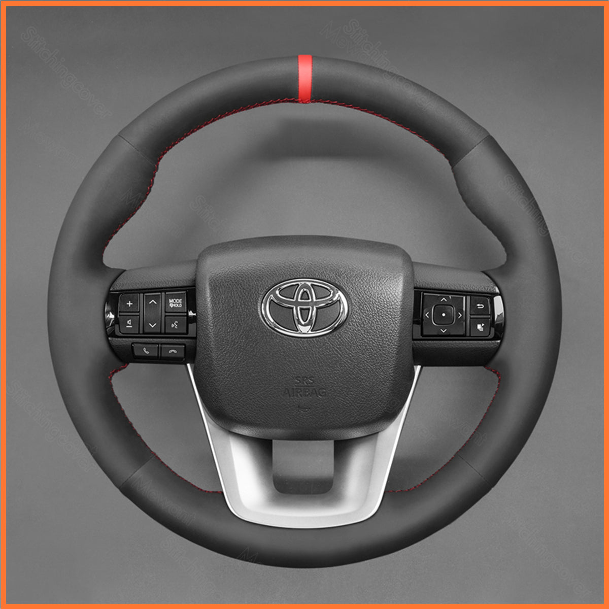MEWANT Lenkradbezug für Toyota Hilux 2015-2024 / Fortuner II 2015-2021 / Land Cruiser 70 Series (J76/J78) 2022-2024