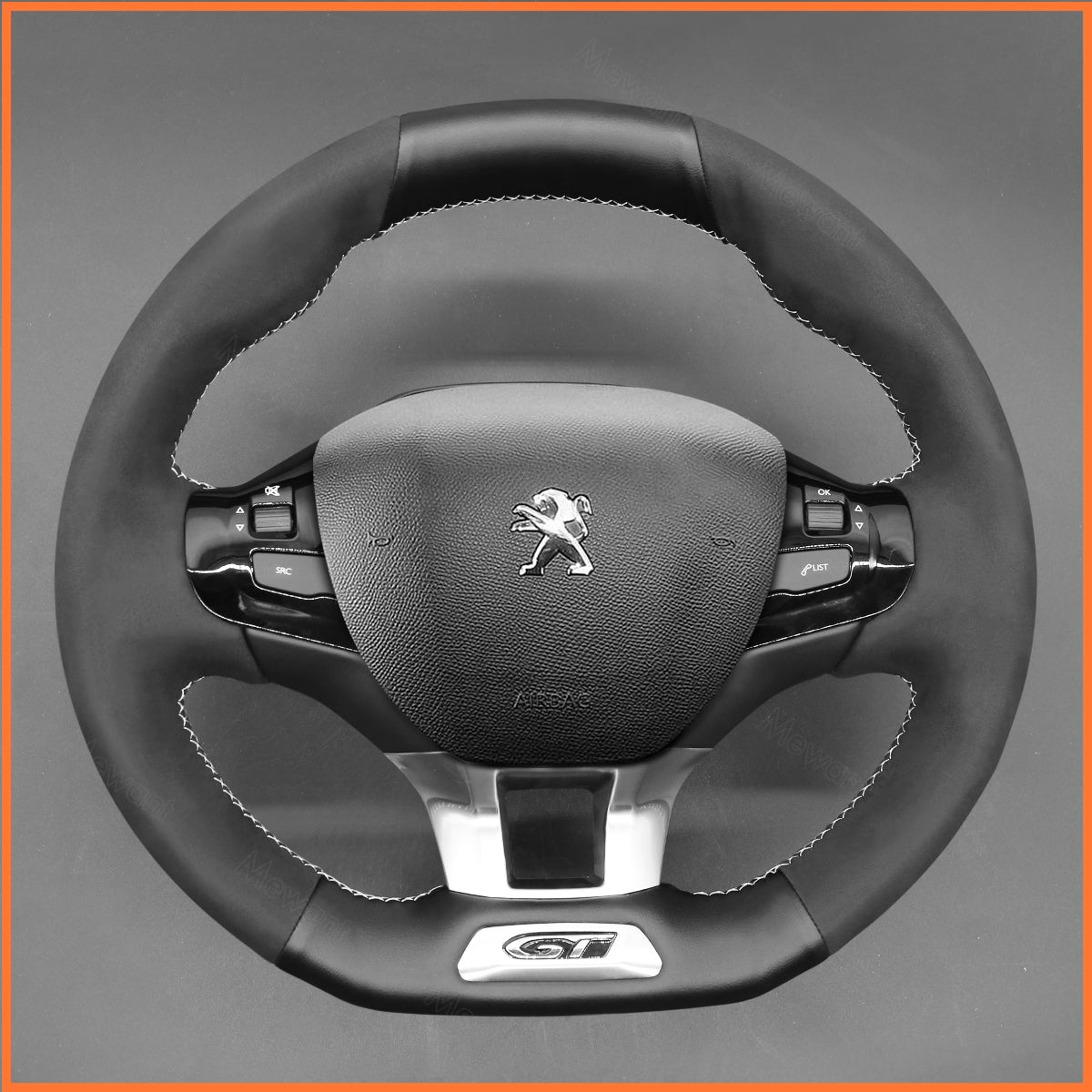 MEWANT Lenkradbezug für Peugeot 208 (GTi/GT Line/GT) / 308 (GT/GTi/GT Line)  / 308 SW (GT/GT Line)  / (GT Line)