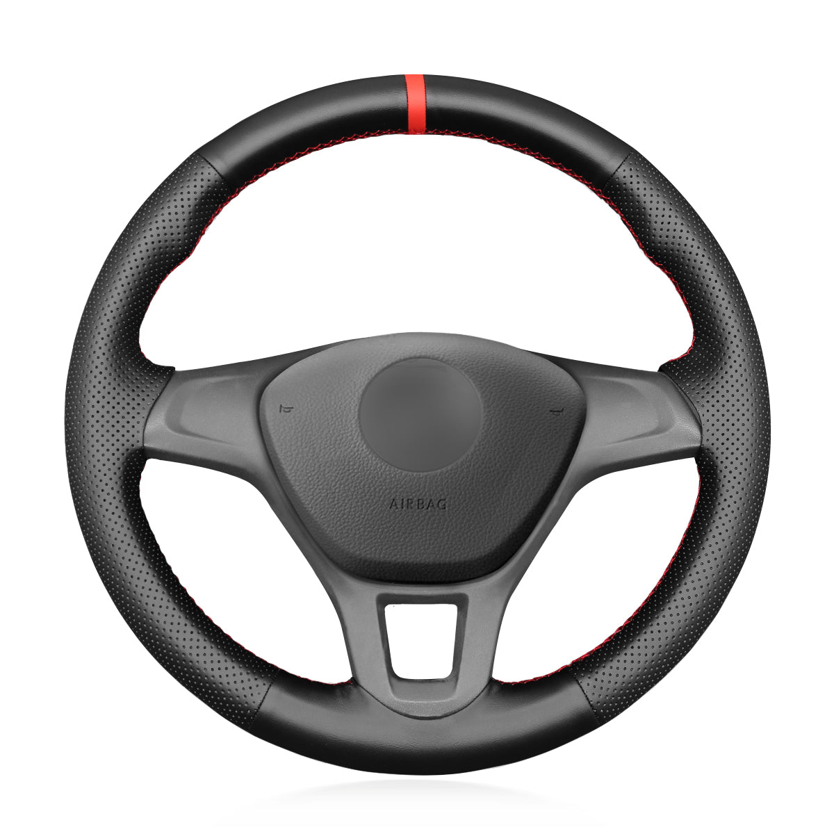 MEWANT Lenkradbezug für VW Amarok / T6 California / T6 Caravelle / T6 Kombi / T6 Multivan / T6 Transporter per Hand Nähen Lenkradschoner