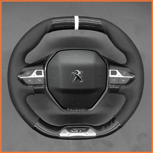MEWANT Steering Wheel Cover for Peugeot 208 308 GT 308 SW 2008 GT/GT Line 2020-2022 / 508GT 508SW 5008 / Rifter (GT/GT Line) 2018-2022