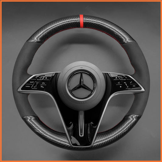 MEWANT steering wheel cover for Benz CLS-Class (C257) E-Class (W213) W214 2021-2023 EQS (V297) GLE-Class S-Class (W223)