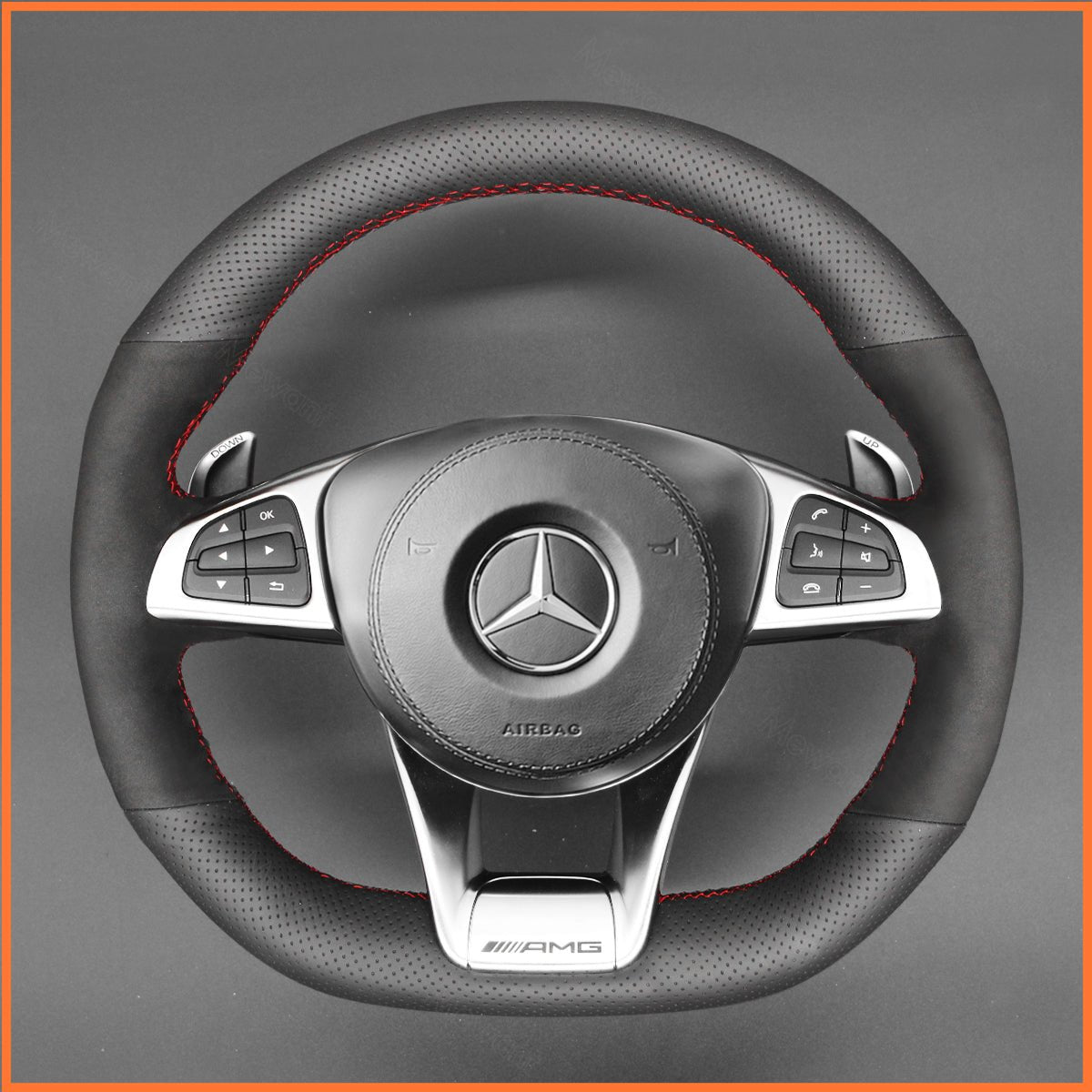 MEWANT Lenkradbezug für Benz AMG GT C190 R190 C 63 W205 CLA 45 C117 E 43 W213 SLC 43 SL 63 - Mewant.de