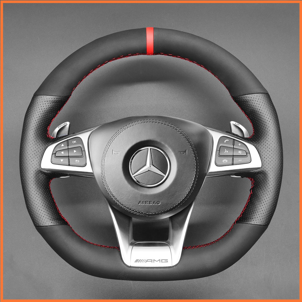 MEWANT Lenkradbezug für Benz AMG GT C190 R190 C 63 W205 CLA 45 C117 E 43 W213 SLC 43 SL 63 - Mewant.de
